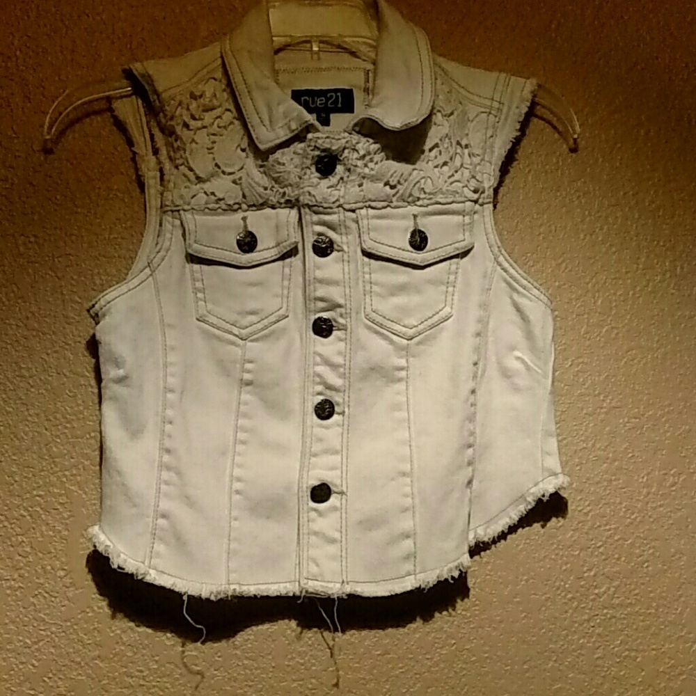Faded jean vest
