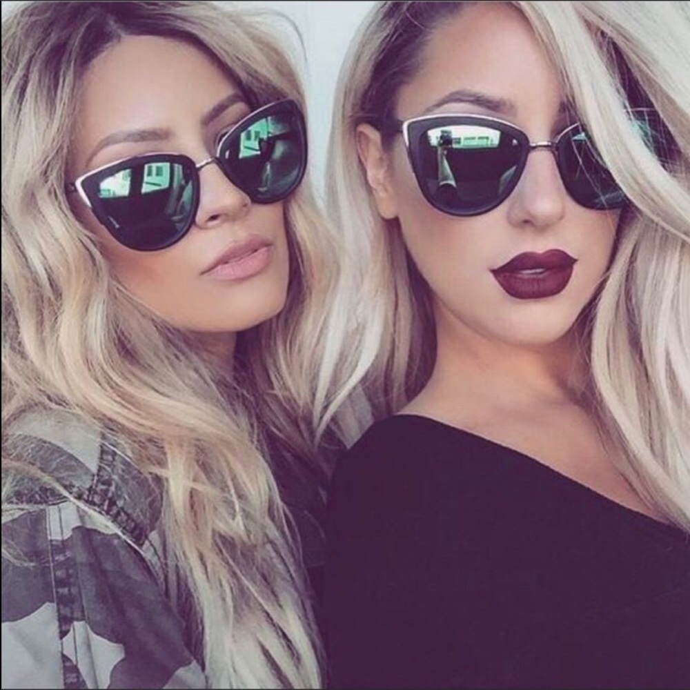 NEW 💙 BLACK MATTE CAT EYE | REFLECTIVE LENSES - Picture 8 of 8