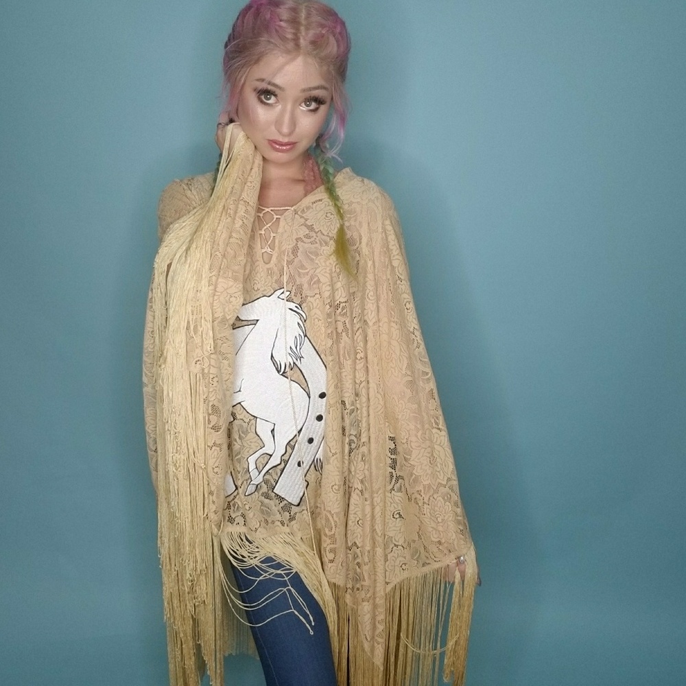 Wildfox lace poncho NWT