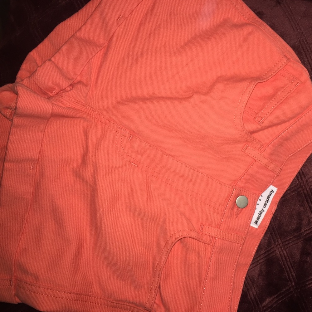 Orange American Apparel Jean Shorts