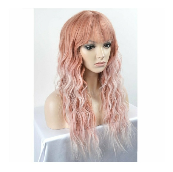 Pink Ombre Silver White Wig