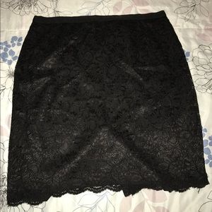 Black Lace Pencil Skirt