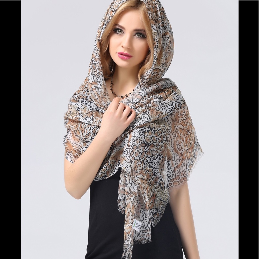 103 Light Brown and Black Modal Scarf