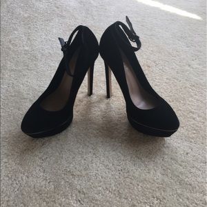 Statement Black Heels with Ankle Strap
