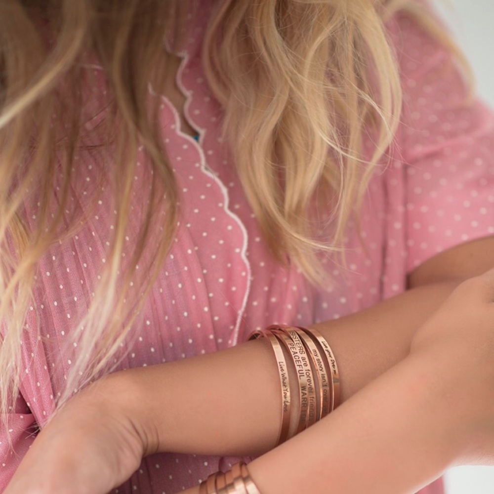 "My Story" Rose Gold Mantra Bracelet/ Band /Bangle