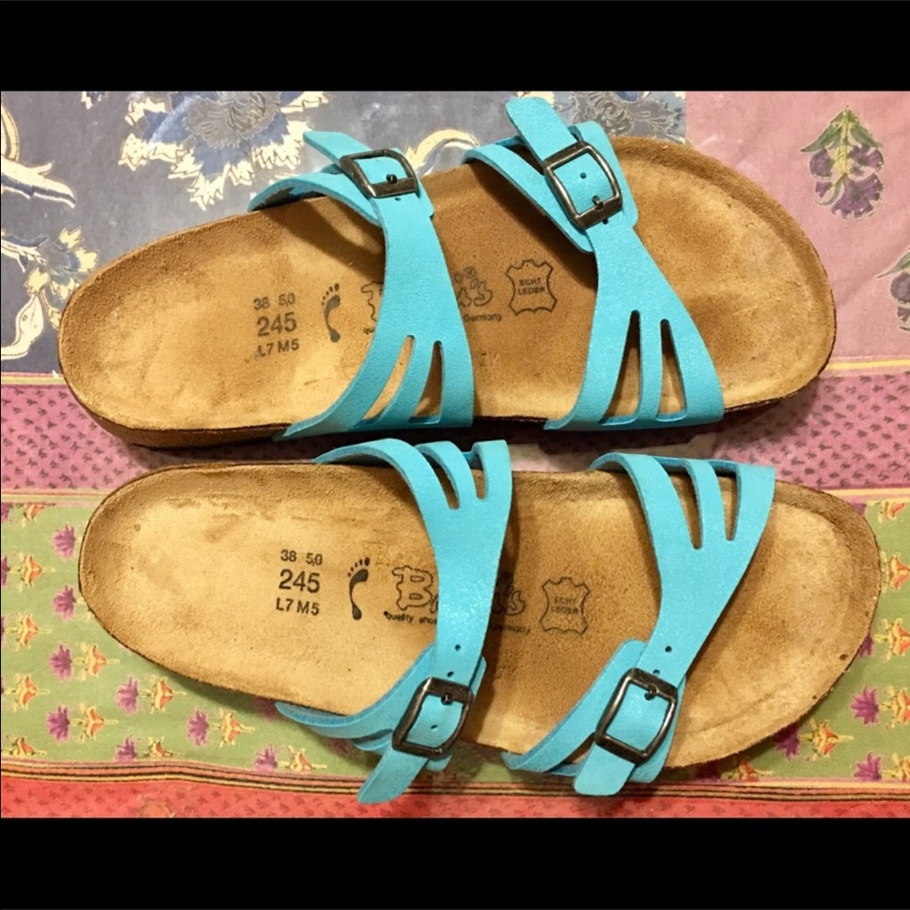 Turquoise Birki's by Birkenstock Size 38 NARROW
