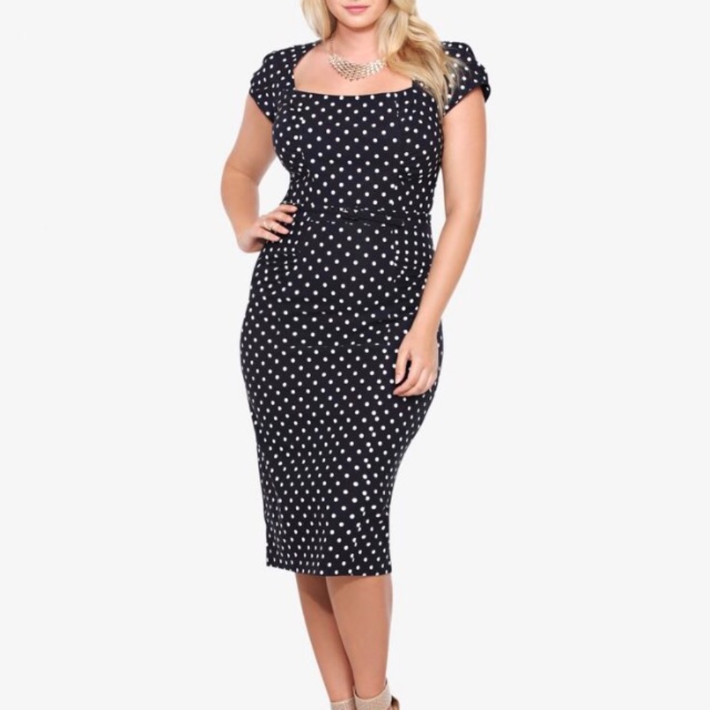 Stop Starring Polka Dot Wiggle Dress