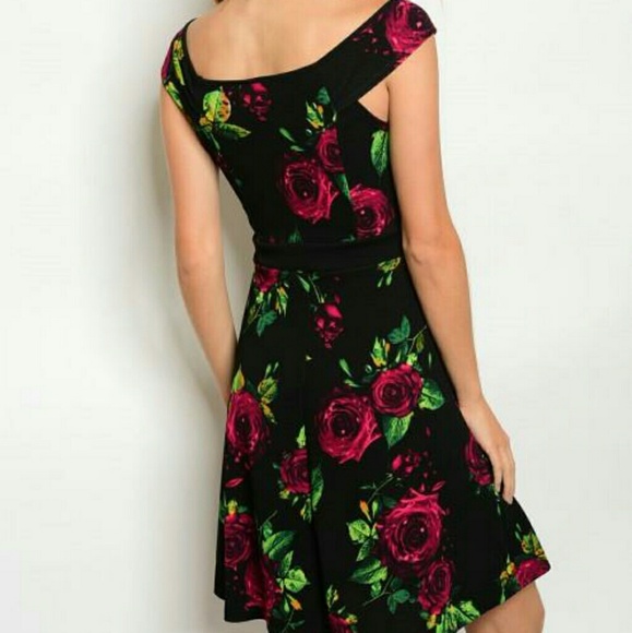Black Floral Dress - Picture 2 of 5