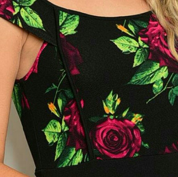 Black Floral Dress - Picture 3 of 5