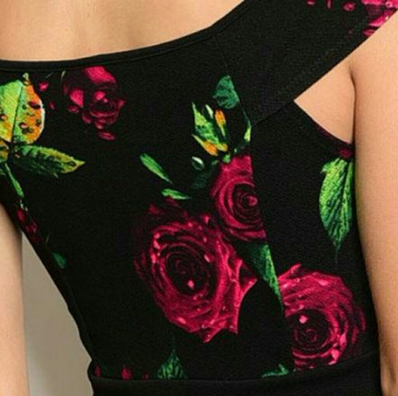 Black Floral Dress - Picture 4 of 5