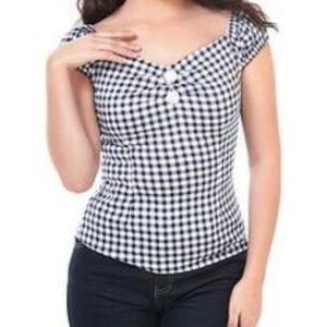 Collectif Gingham Off the Shoulder Top