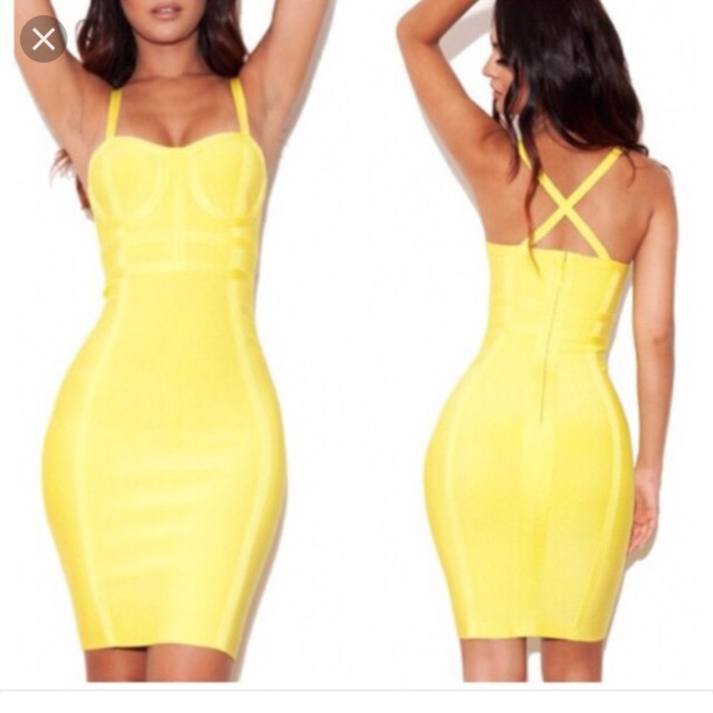 House of CB lime green bandage dress