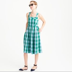 J Crew Green Gingham Sundress