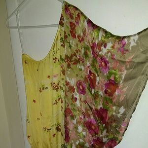 One shouldered satin romper.