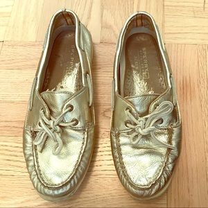 Sperry Topsider for J. Crew gold boat shoes