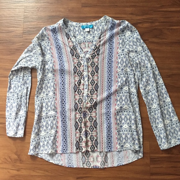 Francesca's Collections Tops - Francesca's Boho-Print Soft Blouse, Women's Large