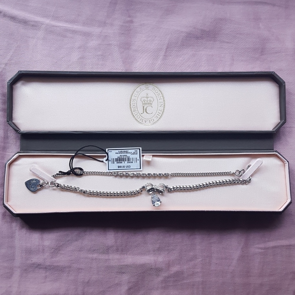 Juicy Couture pave and bow bracelet NWT