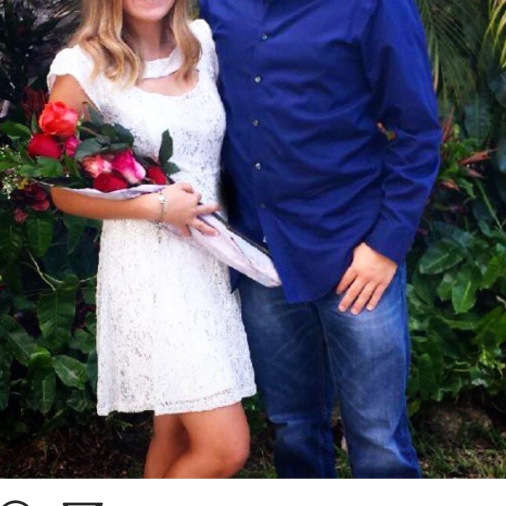 White and silver homecoming dress