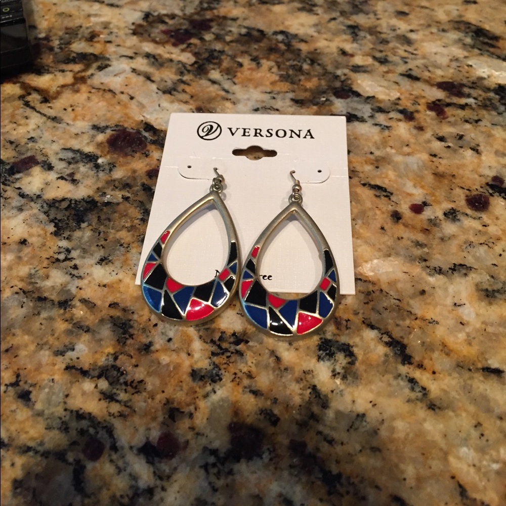 Versona gold hoop earrings, mosaic design