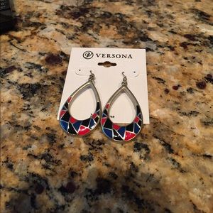 Versona gold hoop earrings, mosaic design