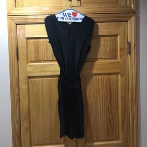 Dark teal front tie dress