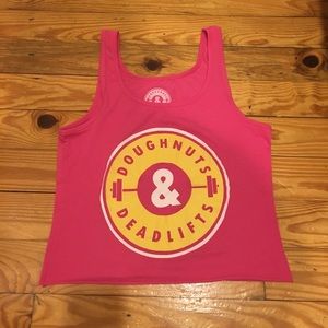 Doughnuts and deadlifts cropped tank