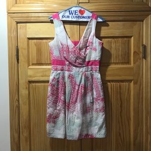 Pink and white patterned sundress