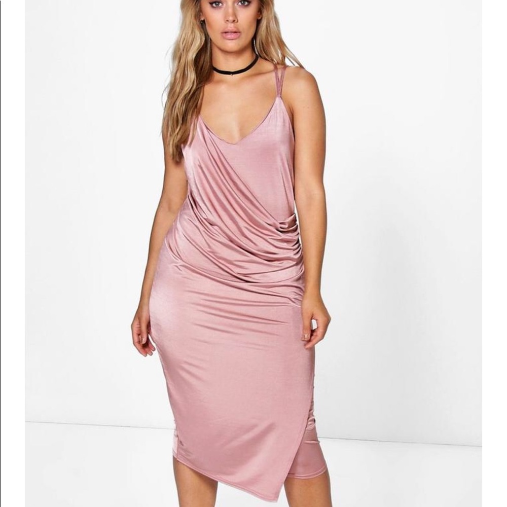 Pink wrap dress