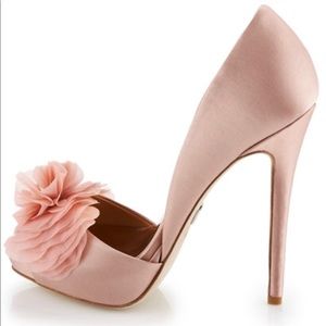 New Pink Rose Satin Pumps