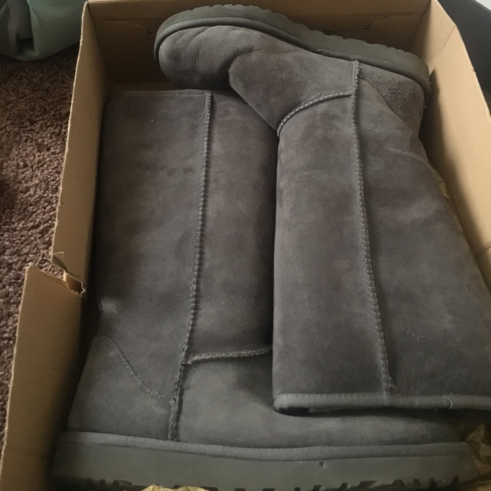 Gray Tall Uggs Size 10 WORN ONCE