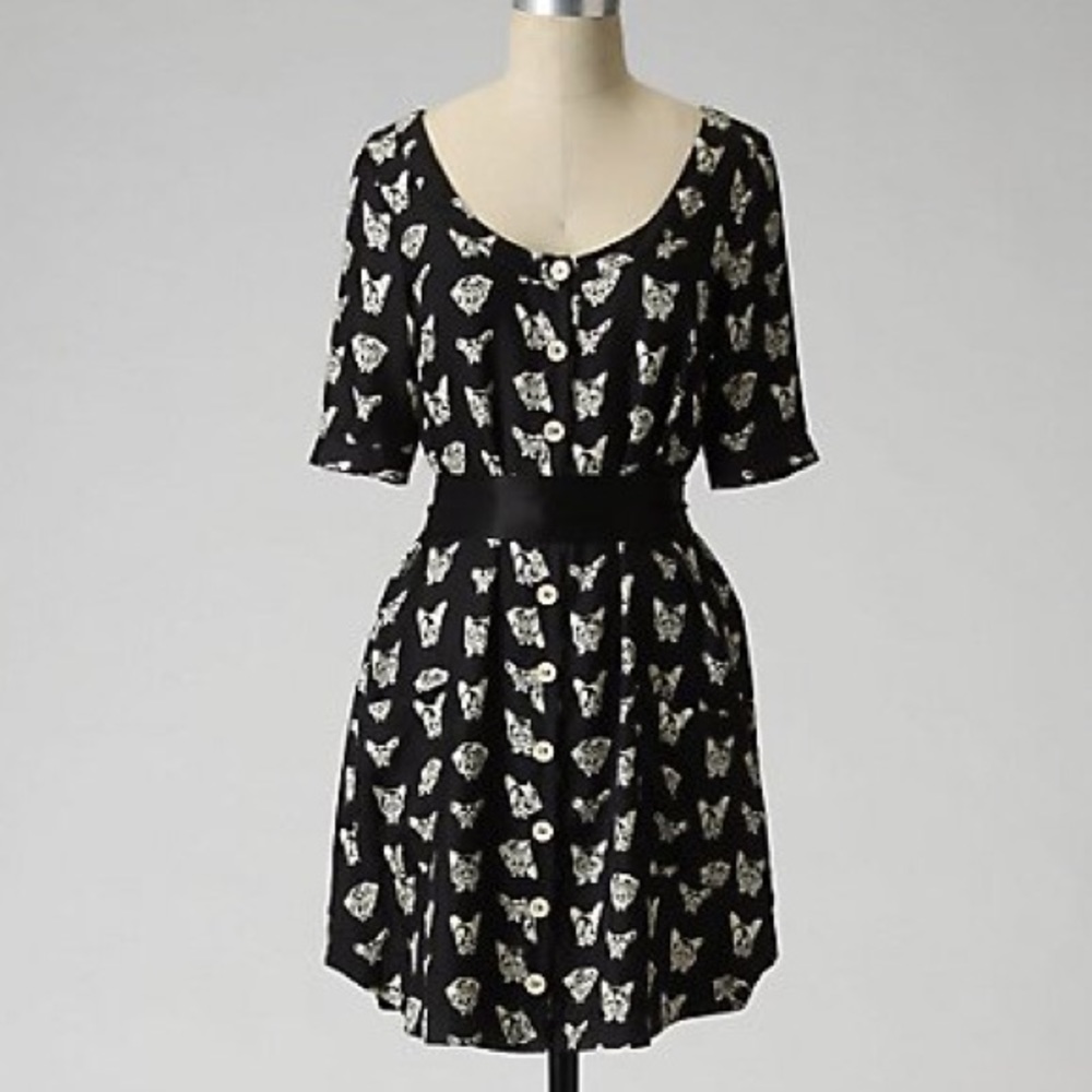button-up dog/puppy print dress by anthropologie