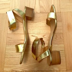 J. Crew gold sandals