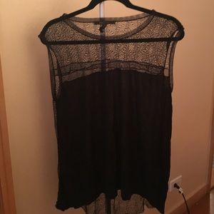 Black lace window shirt by BCBGMAXAZRIA