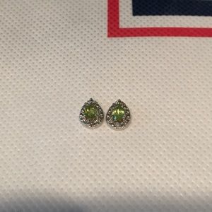 Peridot Tear drop birthstone earrings Leo