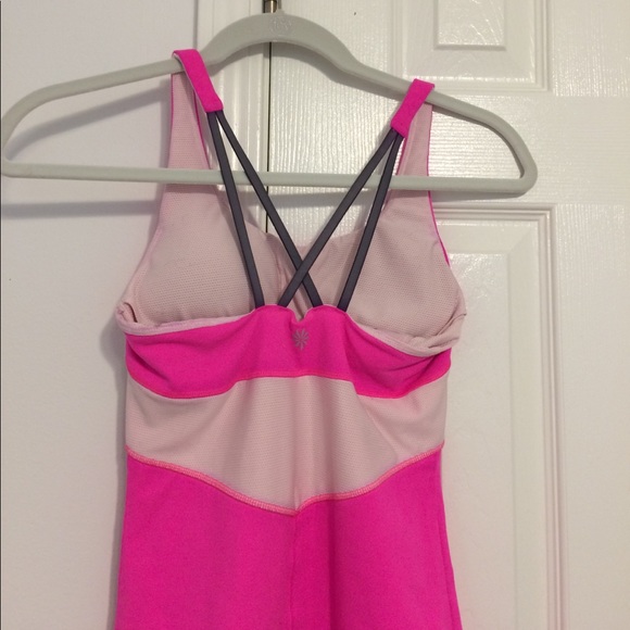 Athleta Hot Pink Tank w/ Bra - Picture 2 of 2