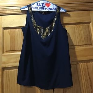 Banana Republic navy embellished top