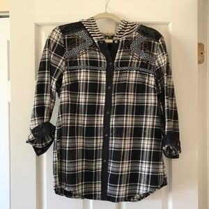 Buckle Gimmicks by BKE beaded button up with hood