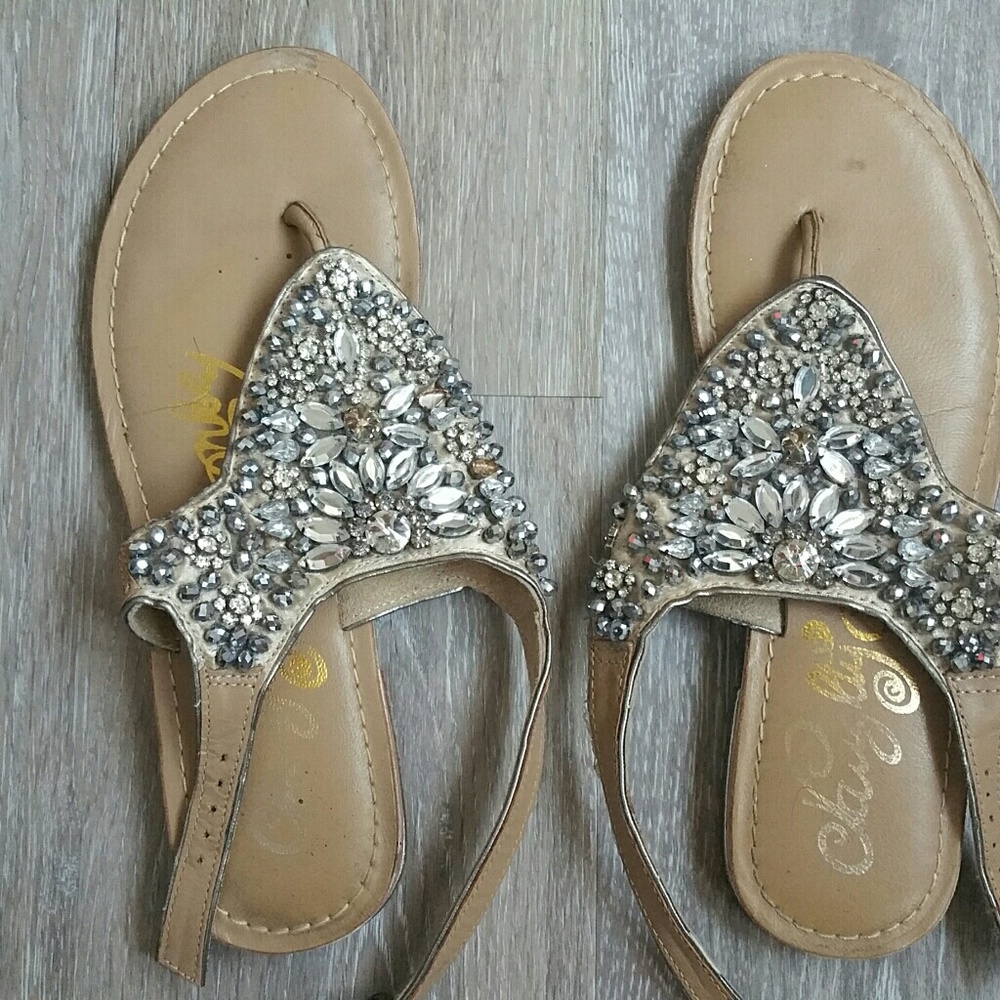 Naughty Monkey beaded flat sandals sz 7.5