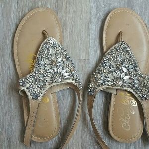 Naughty Monkey beaded flat sandals sz 7.5