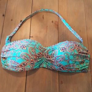 Bright paisley print bikini swim top