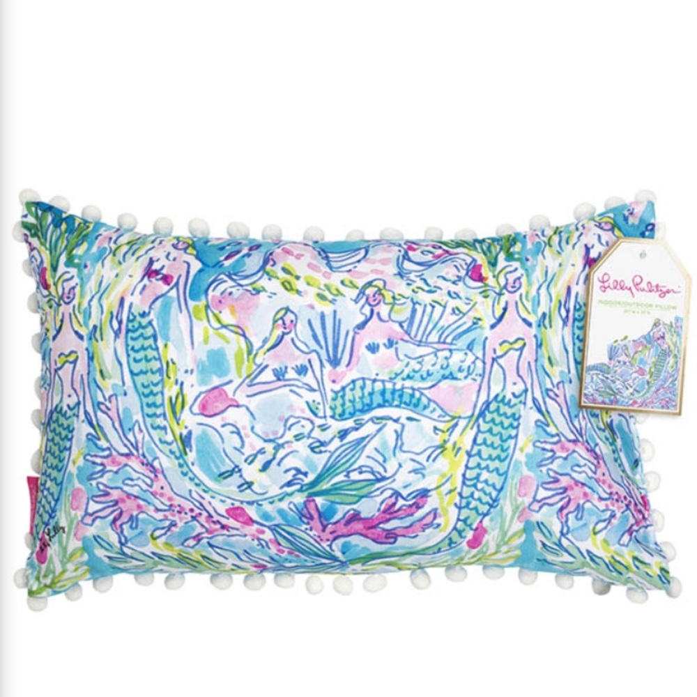 SOLD! Indoor/outdoor Lilly Pulitzer mermaid pillow