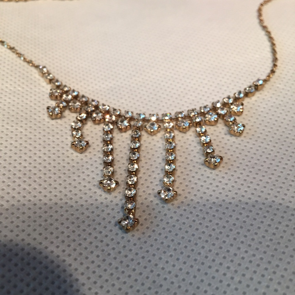 Rhinestone gold necklace