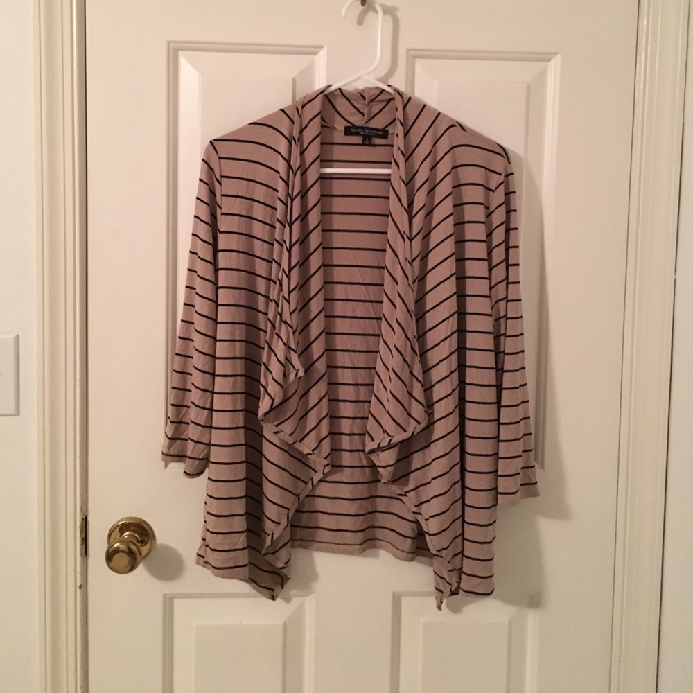 Black and Tan cascading front open cardigan