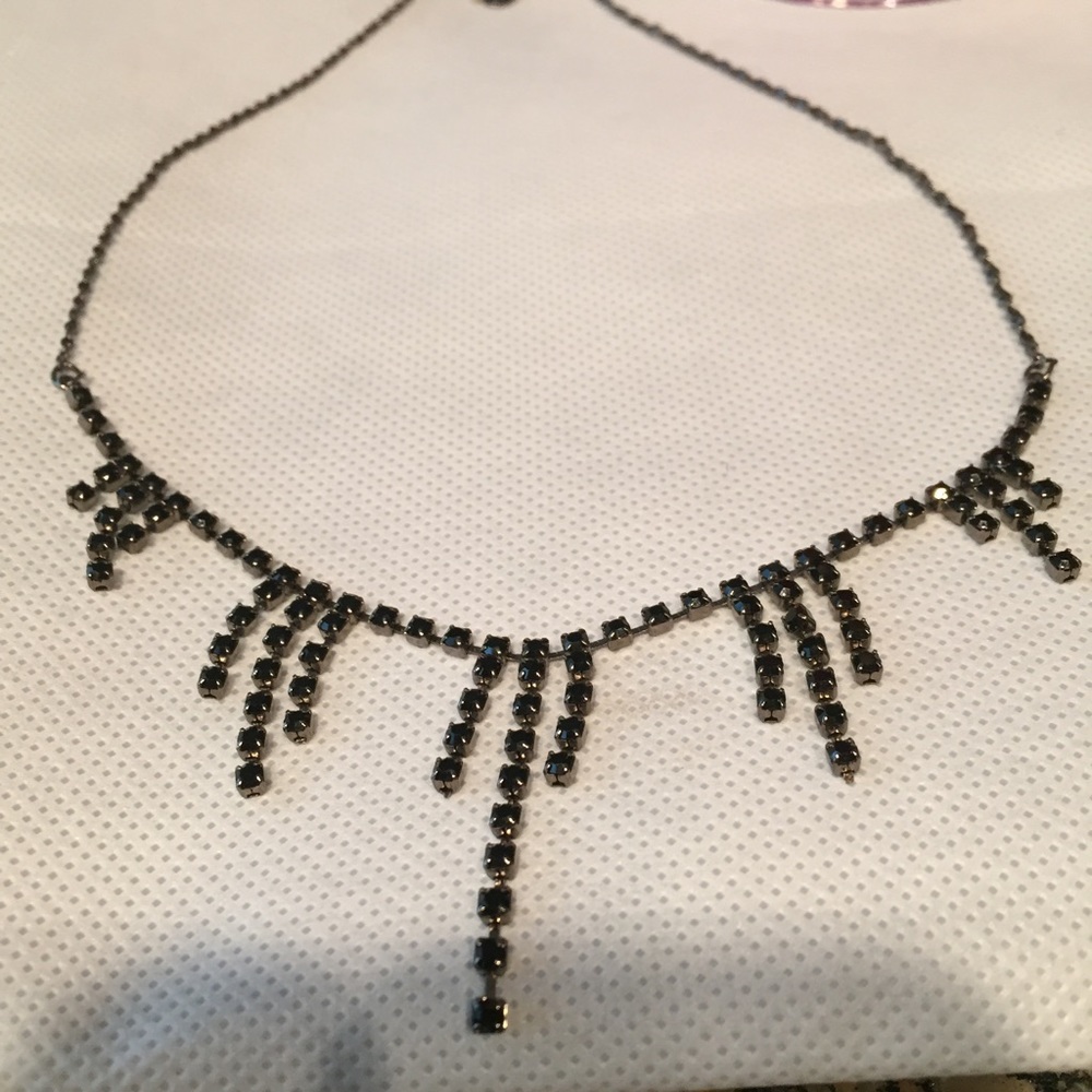 Black rhinestone necklace