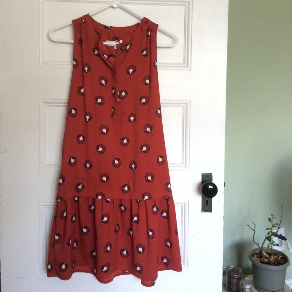 LOFT xs burnt orange drop waist sheath dress
