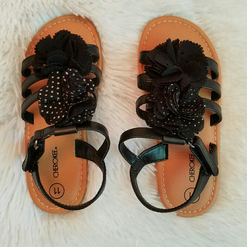 SOLD. Girls Cherokee Black Sandals