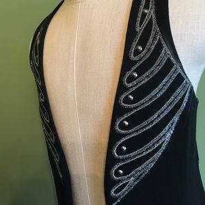 Express Black & Silver Studded Vest