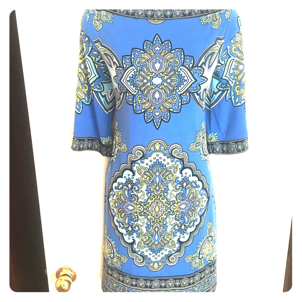 3 for $12 Boat neck blue dress