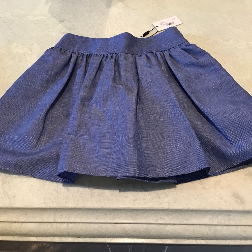 Milly Minis Chambray Shirting Flare Skirt