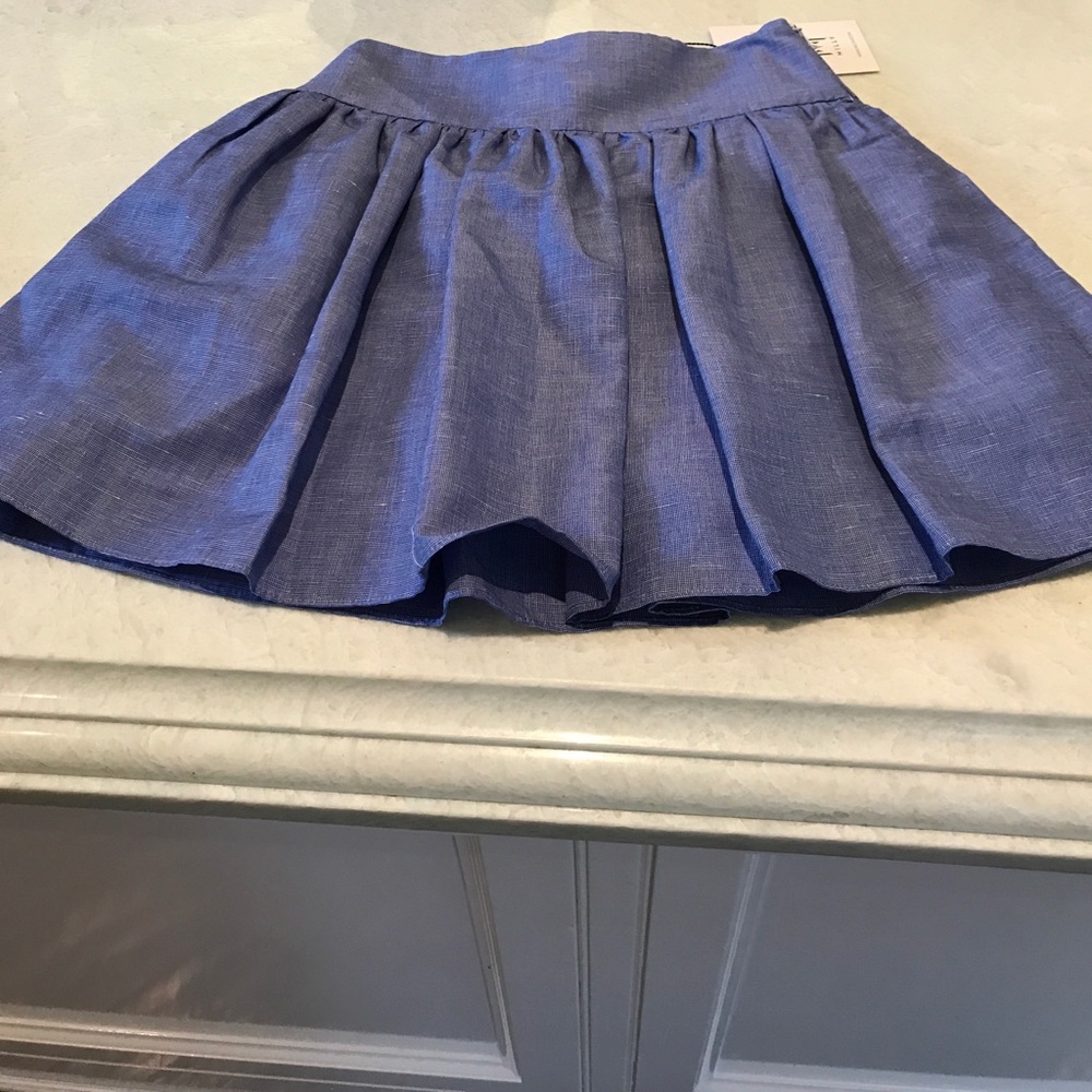 Milly Minis Chambray Shirting Flare Skirt